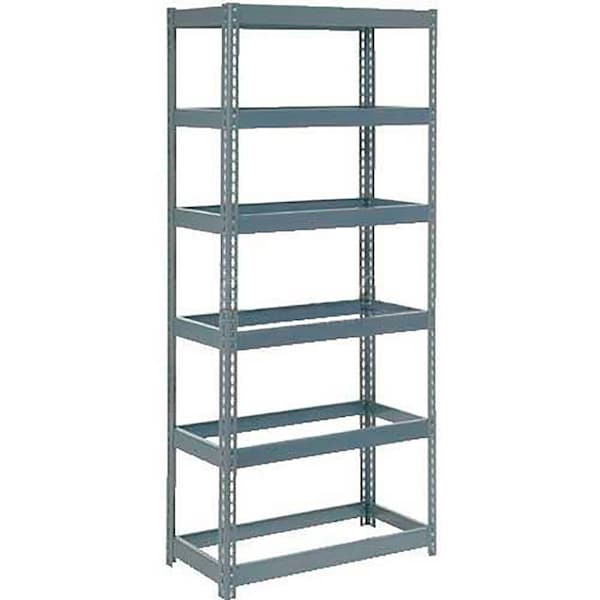 Extra Heavy Duty Shelving 36W x 24D x 72H With 6 Shelves, No Deck, Gray
